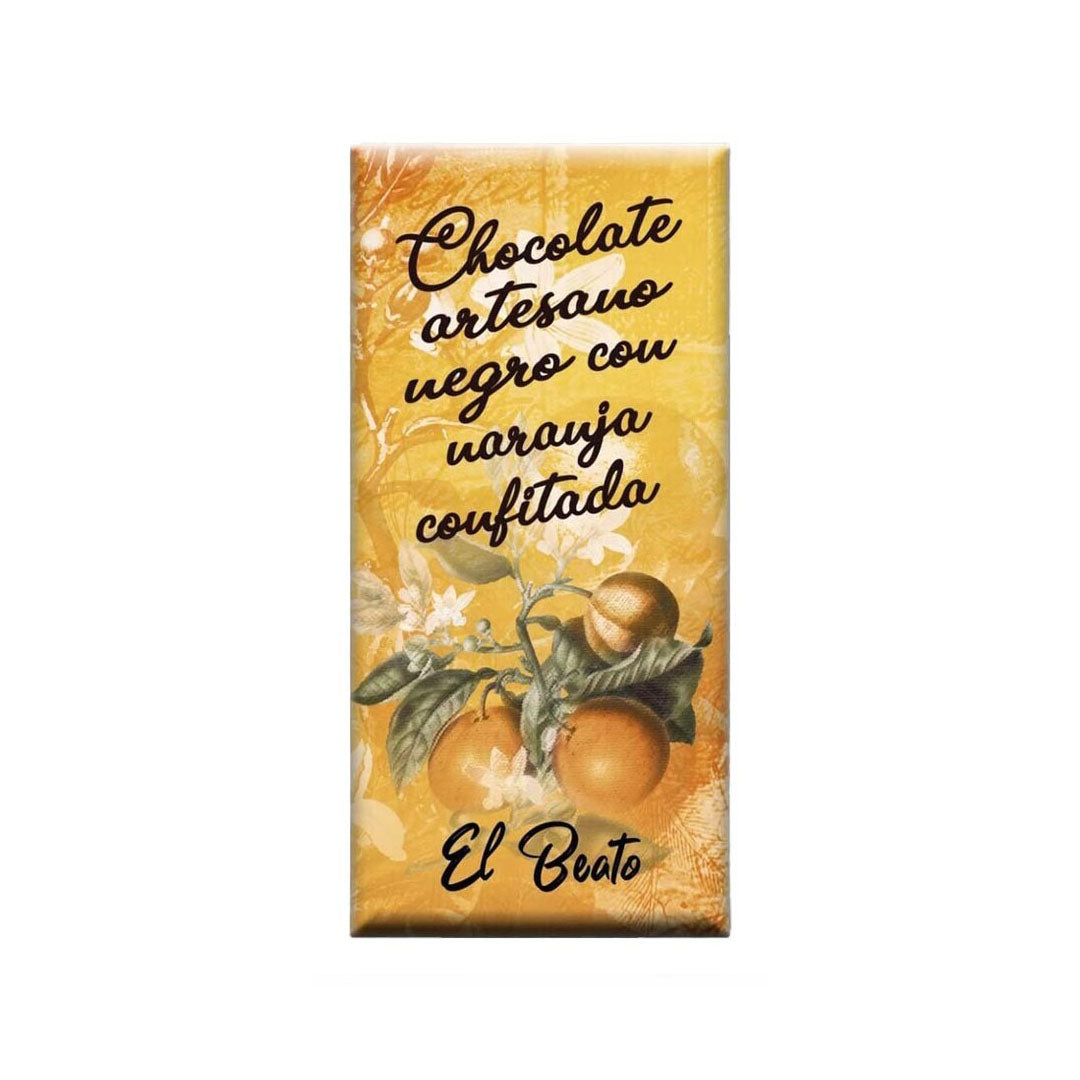 Chocolate Negro 72% con naranja confitada