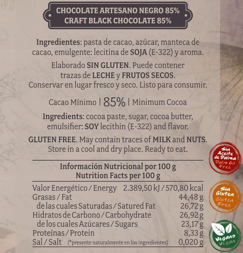 Chocolate negro 85%