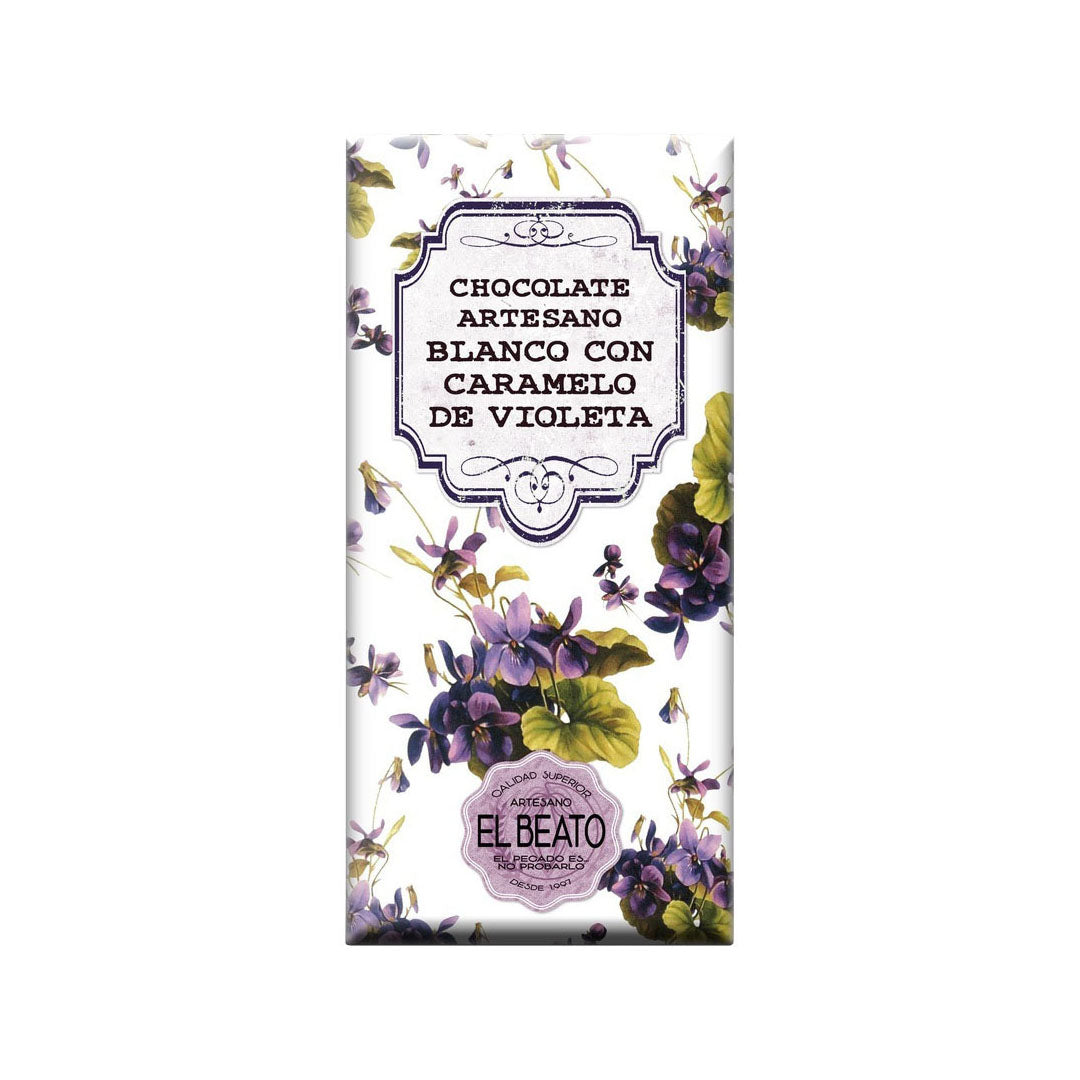 Chocolate blanco con violetas