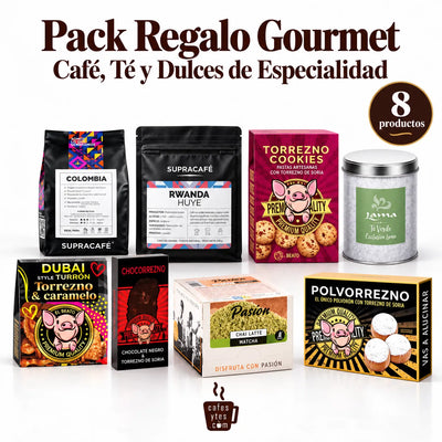 Pack Regalo Gourmet · Café, Té y Dulces de Especialidad (8 productos)