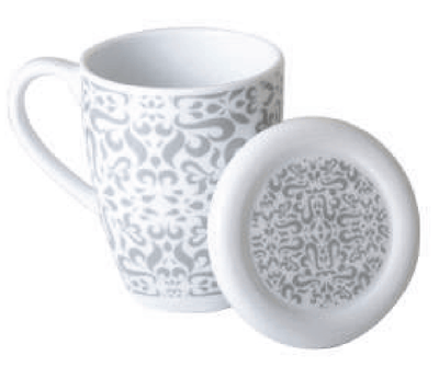 Taza Lama de Porcelana con Tapa para Té