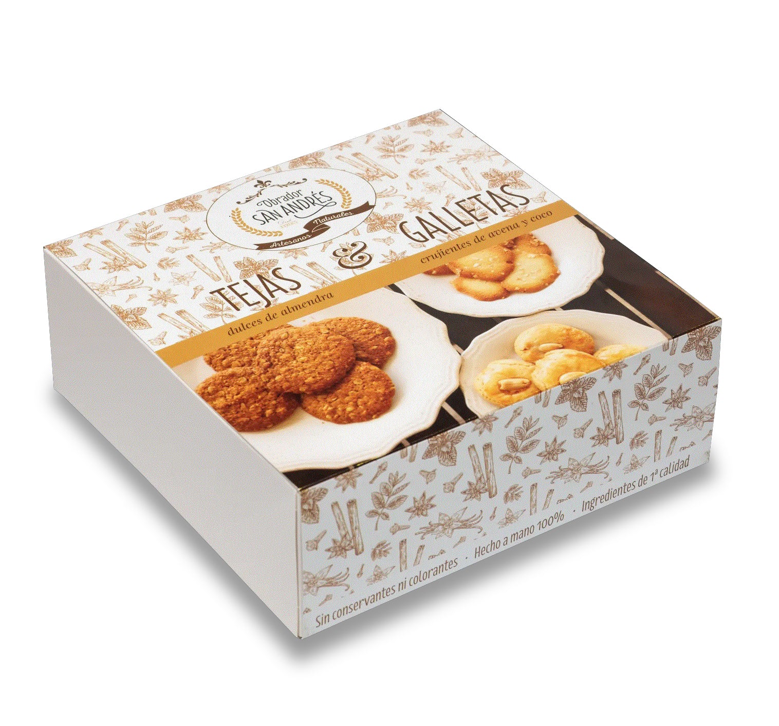 Caja surtida tejas y galletas