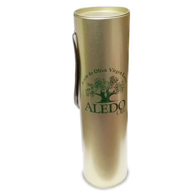 Botella 500 cc de Aceite Aledo + bote metal