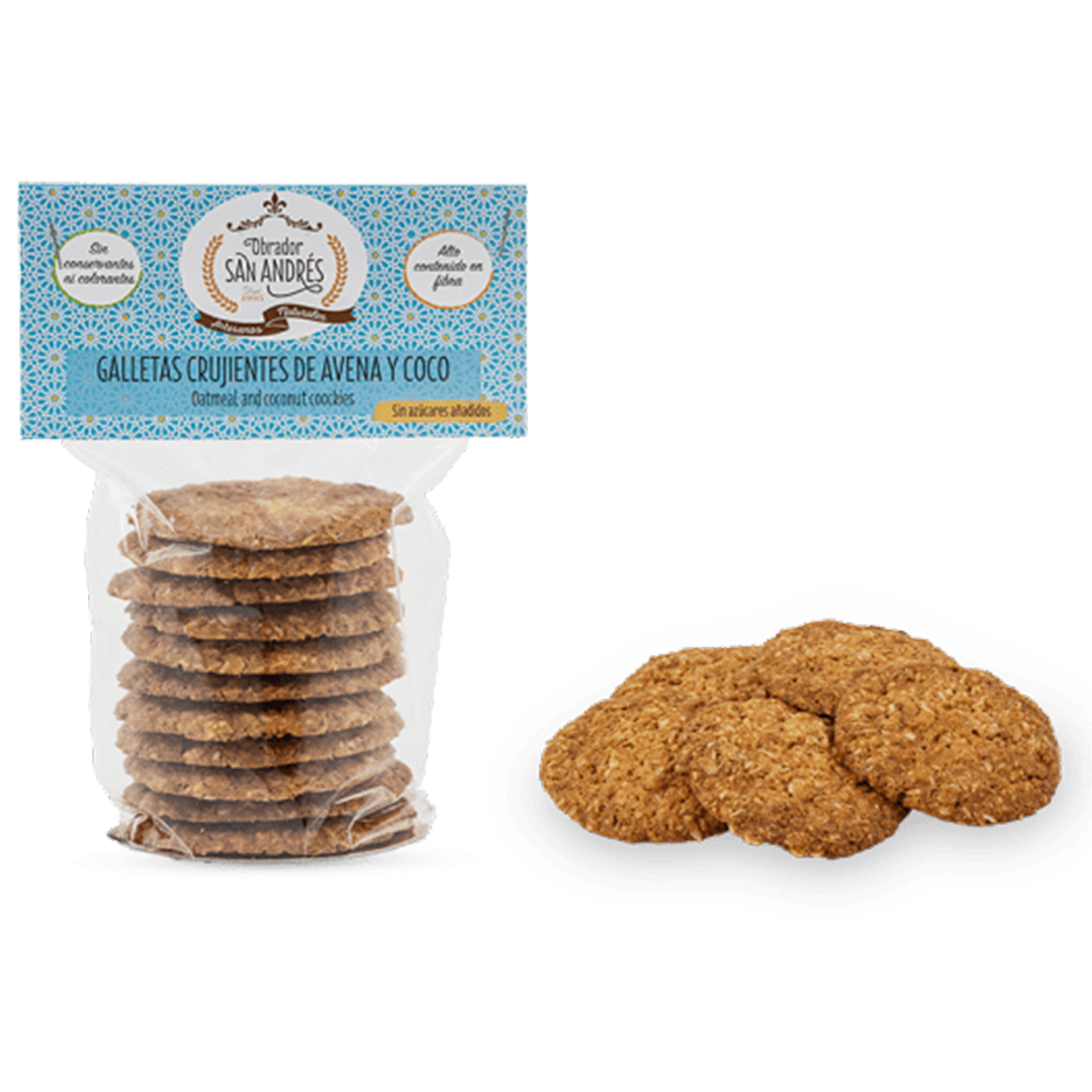 Galletas avena y coco sin azúcares añadidos