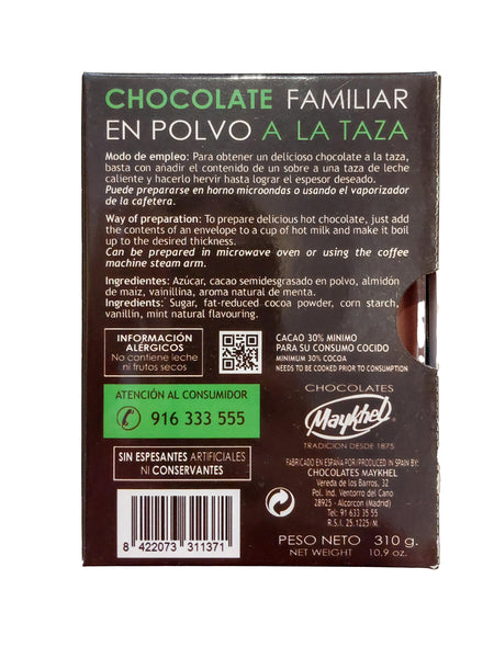 Chocolate a la taza - Menta - 10 sobres