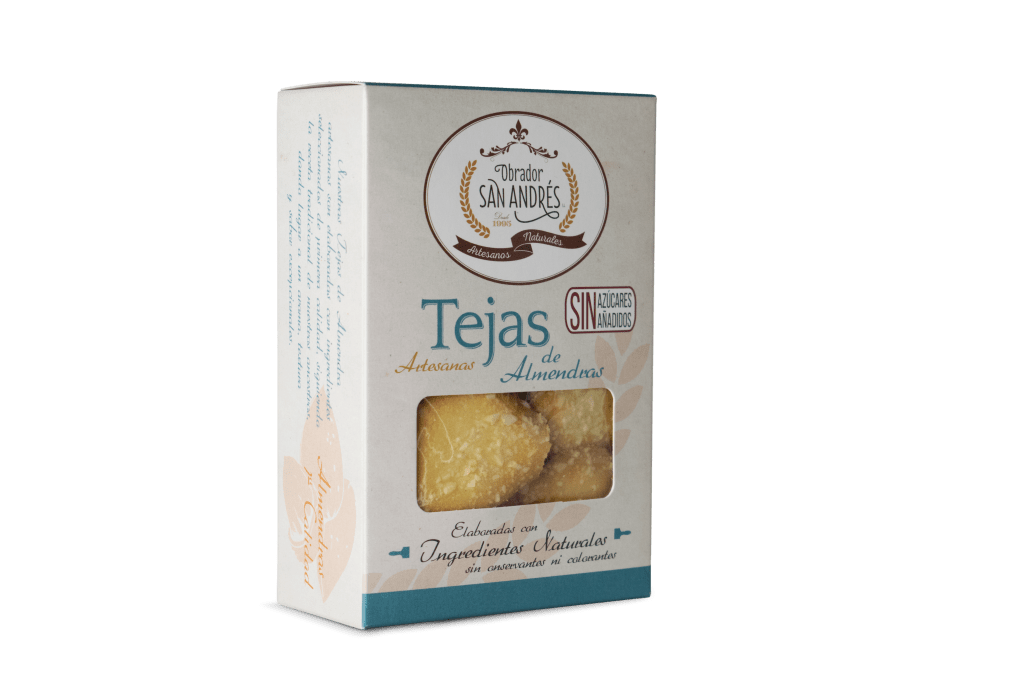 Tejas de almendras artesanas sin azúcares añadidos