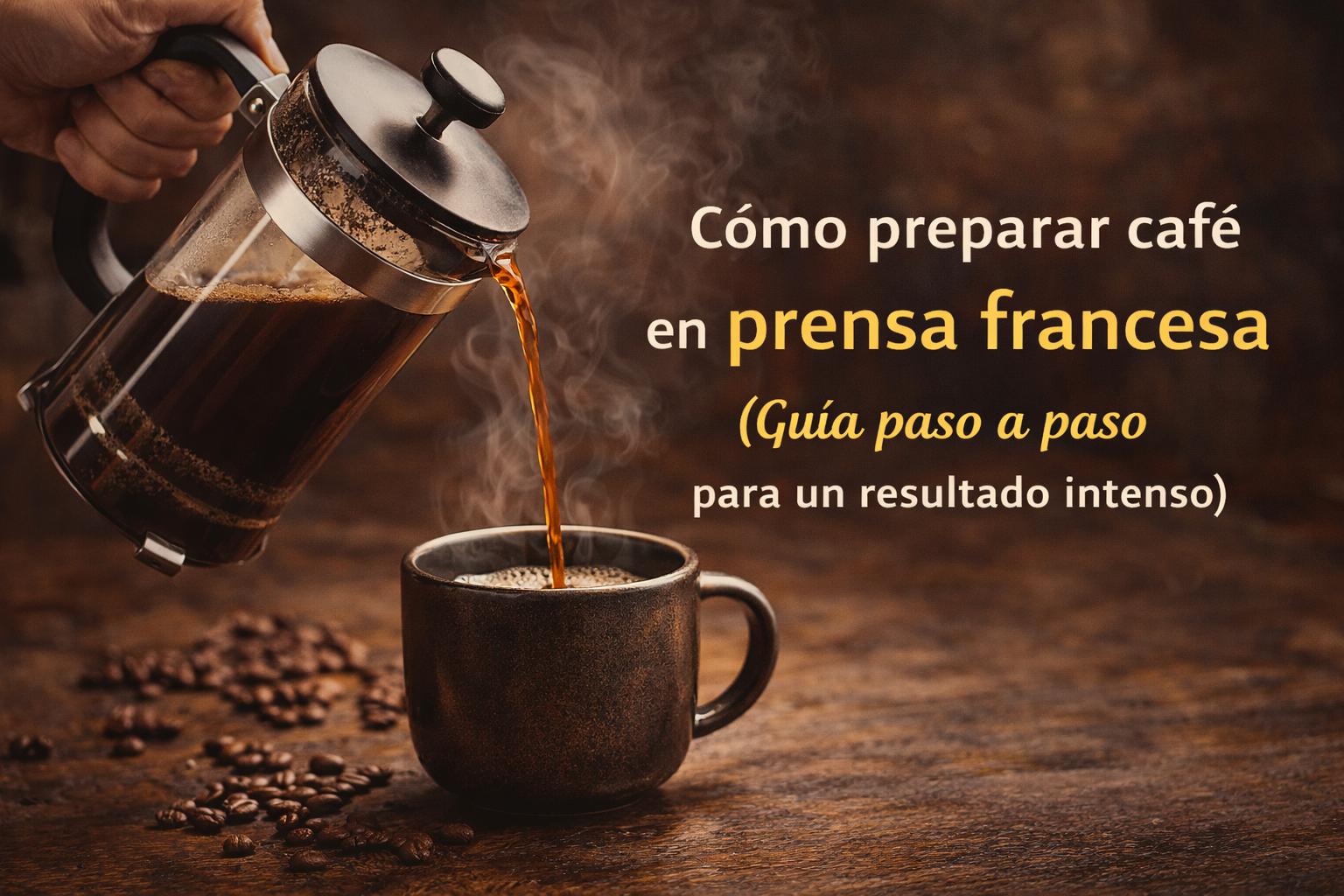 Cómo preparar café en prensa francesa (Guía paso a paso para un resultado intenso)