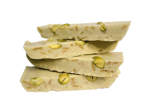 Artisanal pistachio and paillette nougat