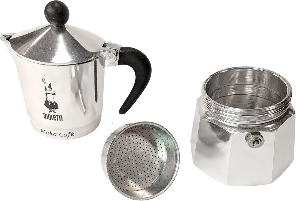Cafetera Italiana Bialetti Break 3 Tazas — Aluminio, Gris