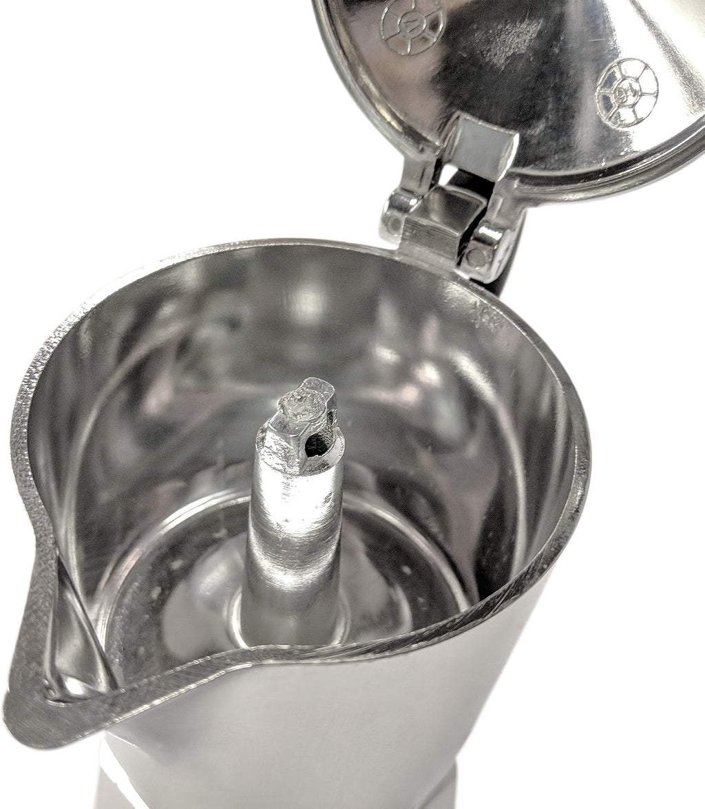 Cafetera Italiana Bialetti Break 3 Tazas — Aluminio, Gris