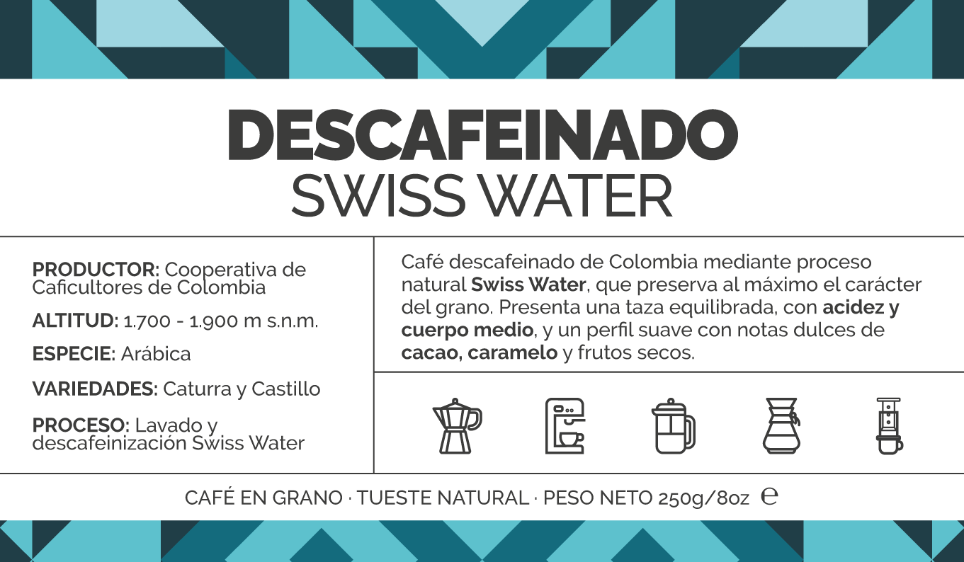 Descafeinado Swiss Water Colombia kilo