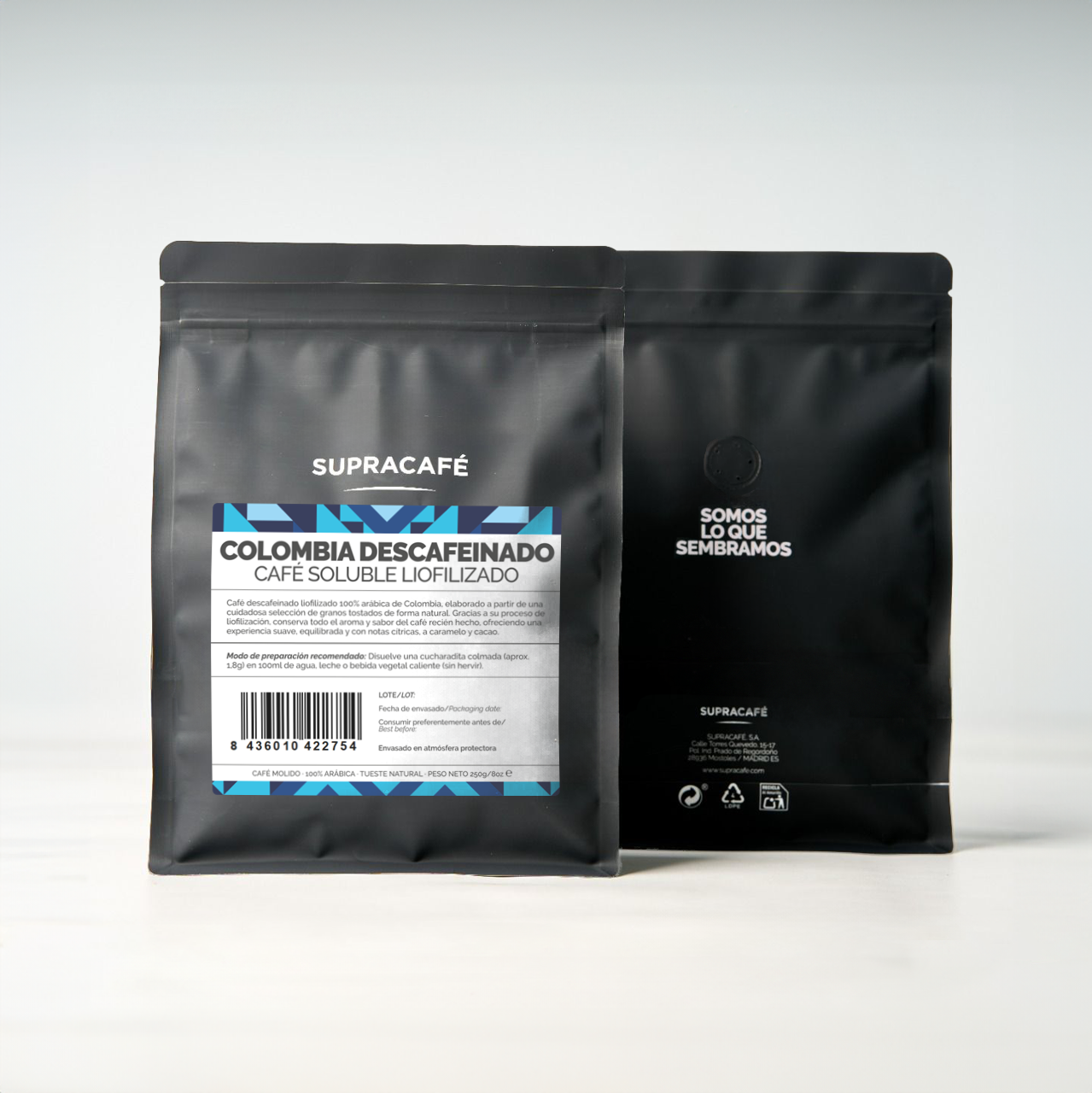 Decaffeinated freeze-dried instant coffee 250 gr 