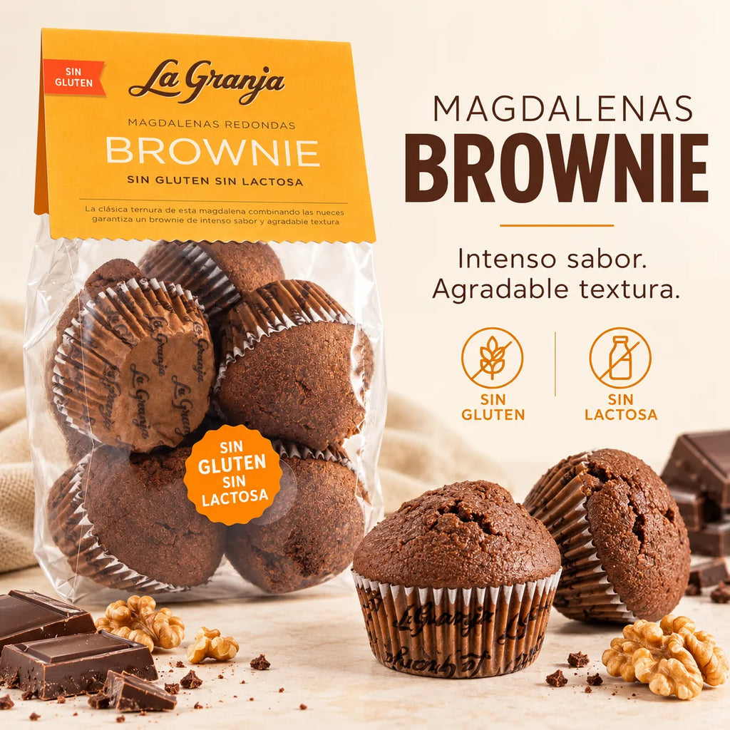 Interior tierno de la magdalena brownie sin gluten y sin lactosa