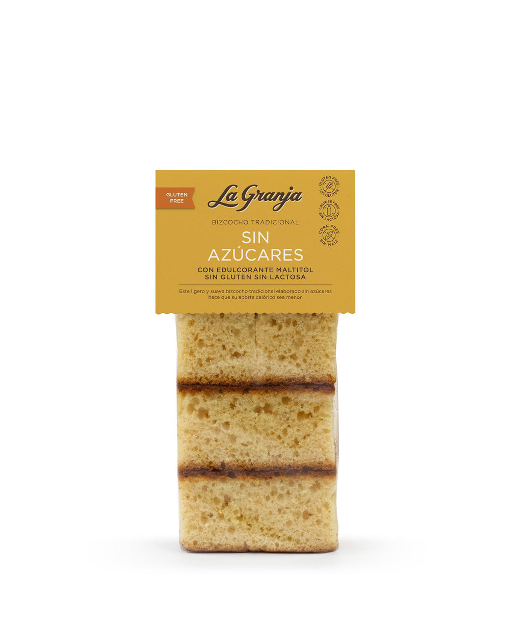Bizcocho tradicional sin azúcares, sin gluten y sin lactosa