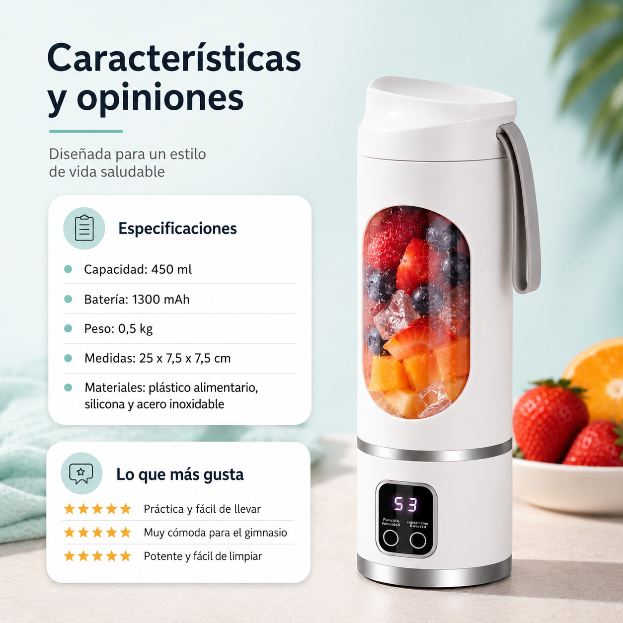 Batidora Portátil a batería