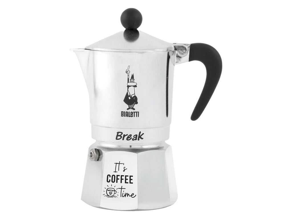 Cafetera Italiana Bialetti Break 3 Tazas — Aluminio, Gris