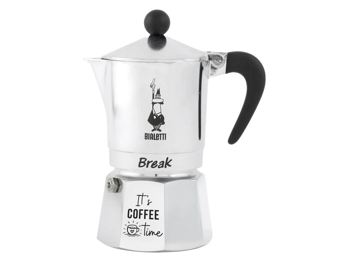Cafetera Italiana Bialetti Break 3 Tazas — Aluminio, Gris
