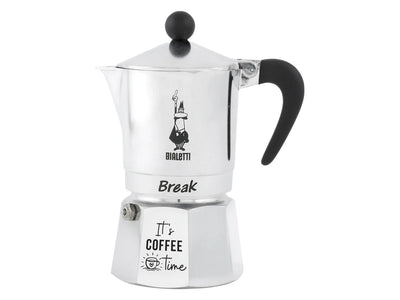 Cafetera Italiana Bialetti Break 3 Tazas — Aluminio, Gris