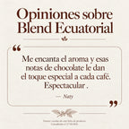 Opiniones publicadas sobre Blend Ecuatorial, de Naty. Fuente: ficha del producto; consultadas el 17 de octubre de 2026.