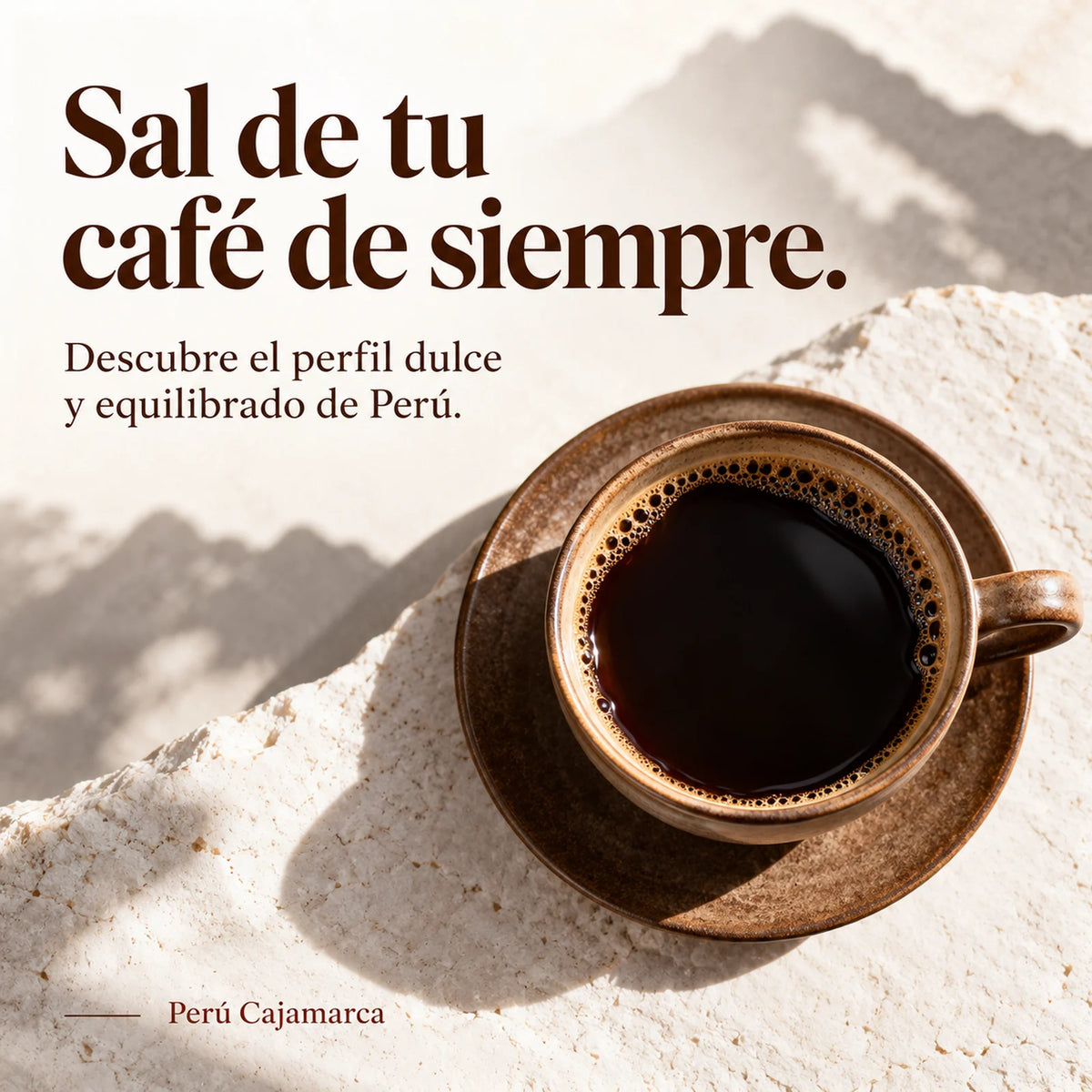 Sal de tu café de siempre. Descubre el perfil dulce y equilibrado de Perú. Perú Cajamarca.