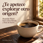 ¿Te apetece explorar otro origen? Ruanda Huye: base achocolatada y fruta de hueso. Ruanda Huye.