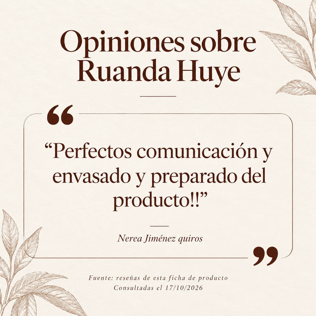 Opiniones publicadas sobre Ruanda Huye, de Nerea Jiménez quiros. Fuente: ficha del producto; consultadas el 17 de octubre de 2026.