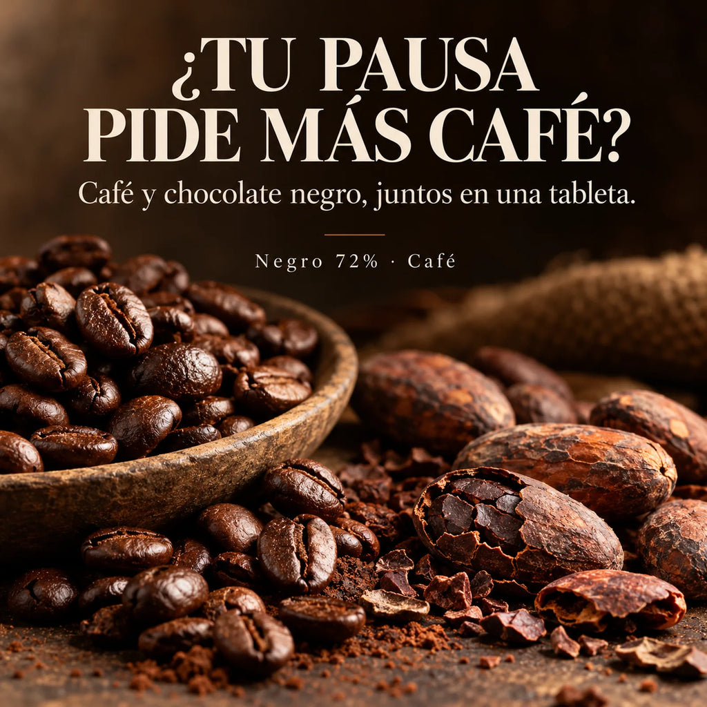 Chocolate Negro 72% con Café · descubre su combinación de sabores