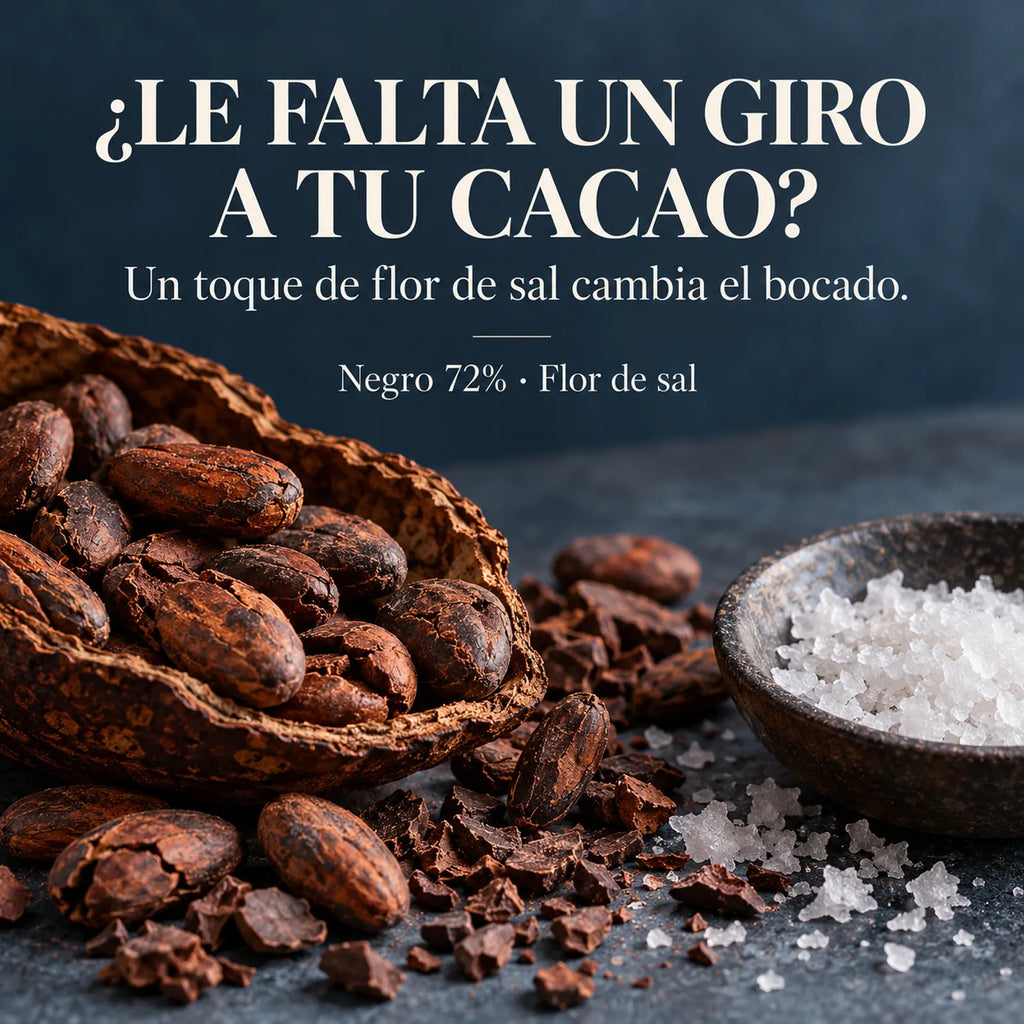 Chocolate Negro 72% con Flor de Sal · descubre su combinación de sabores