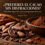 Chocolate negro 72% · descubre su combinación de sabores