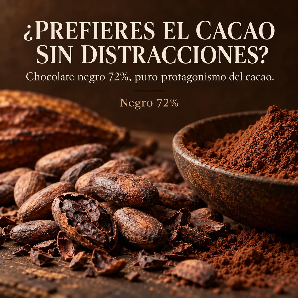 Chocolate negro 72% · descubre su combinación de sabores