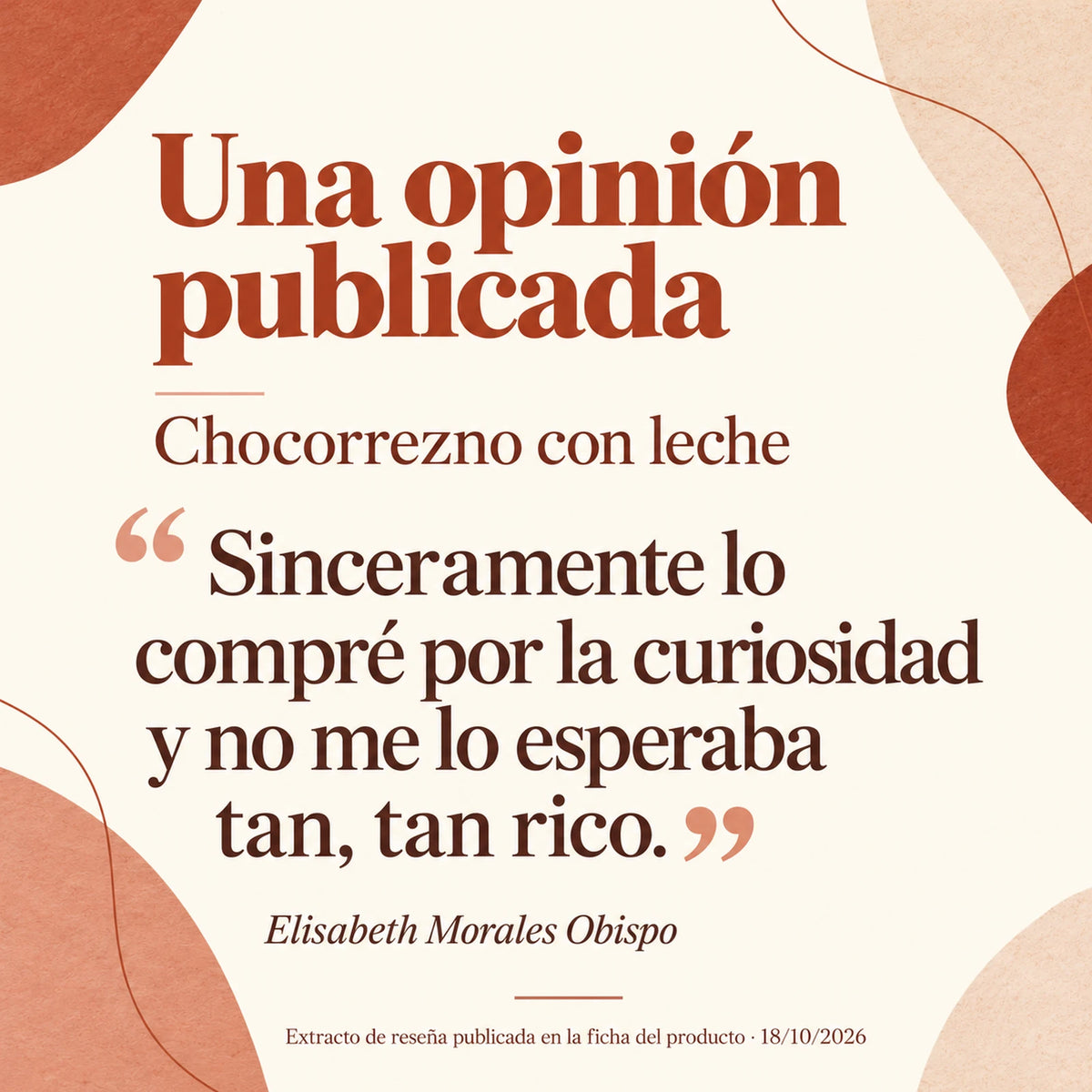 Chocorrezno con leche · extracto de una reseña publicada