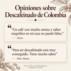 Opiniones publicadas sobre Descafeinado de Colombia, de Alicia y Pilar Mateo. Fuente: ficha del producto; consultadas el 17 de octubre de 2026.