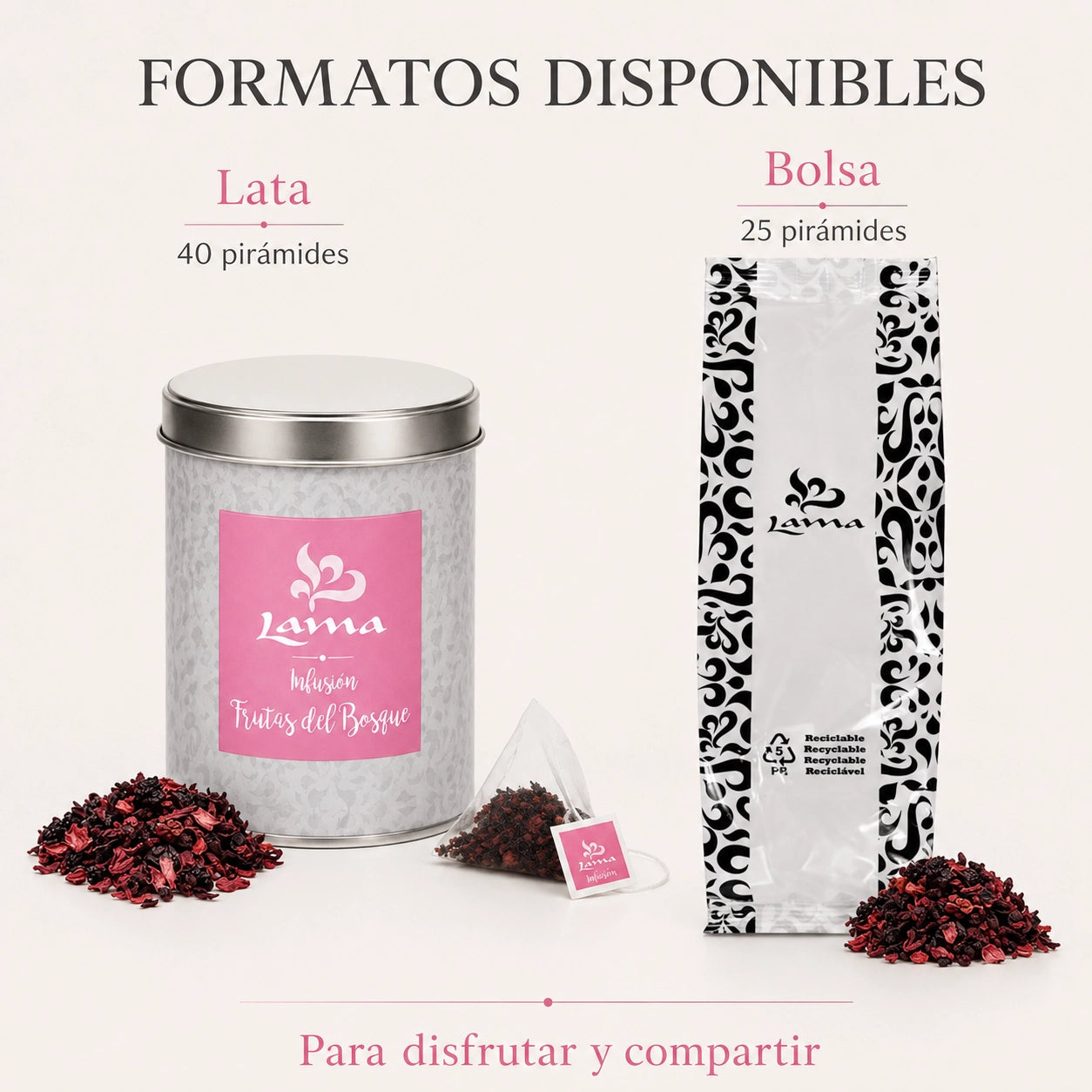 Infusión de Frutos del Bosque Lama en pirámides