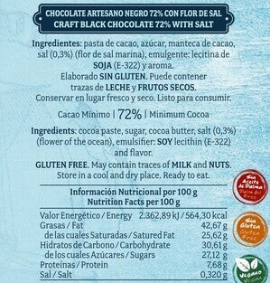 Dark Chocolate 72% with Flower of Salt