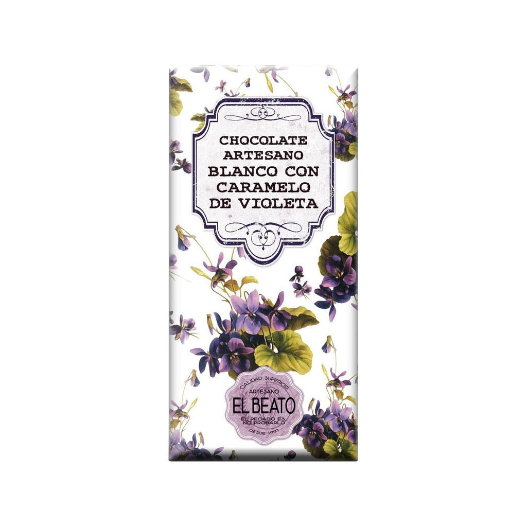 Chocolate blanco con violetas