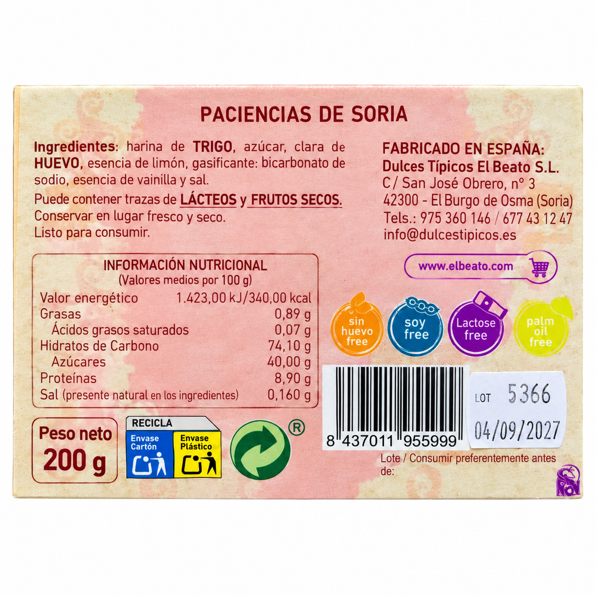 Paciencias de Soria – Lemon flavored