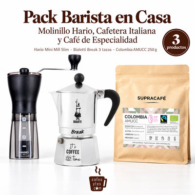 Pack Barista en Casa · Molinillo, Cafetera y Café de Especialidad