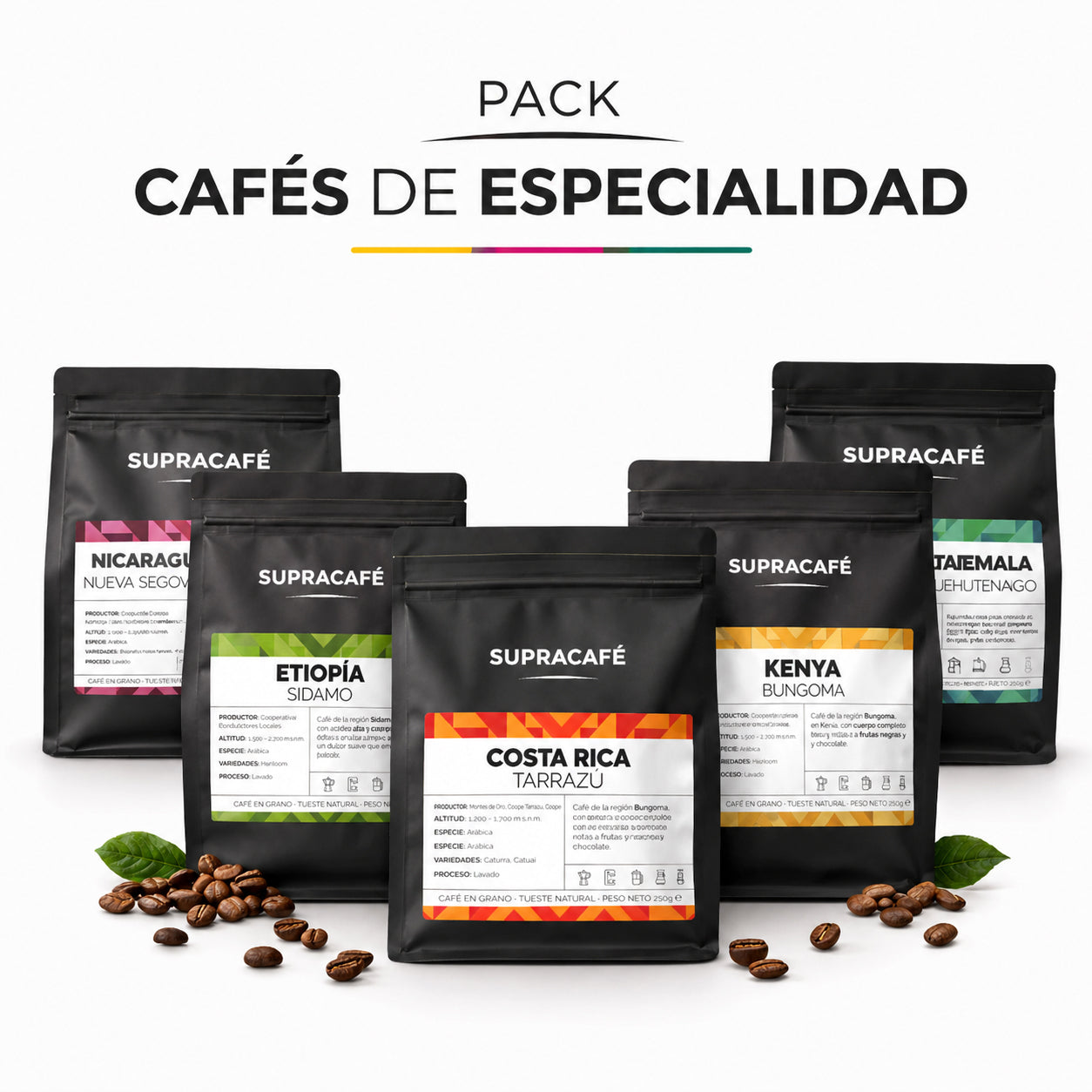 Pack Cafés de Especialidad – 5 orígenes del mundo