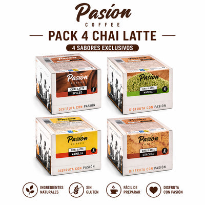 Pack de 4 Chai Latte Pasión Coffee