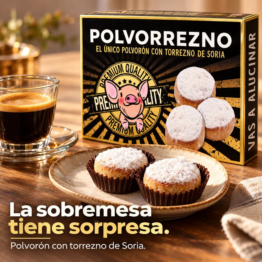 Caja de polvorreznos El Beato, polvorón crujiente con torrezno