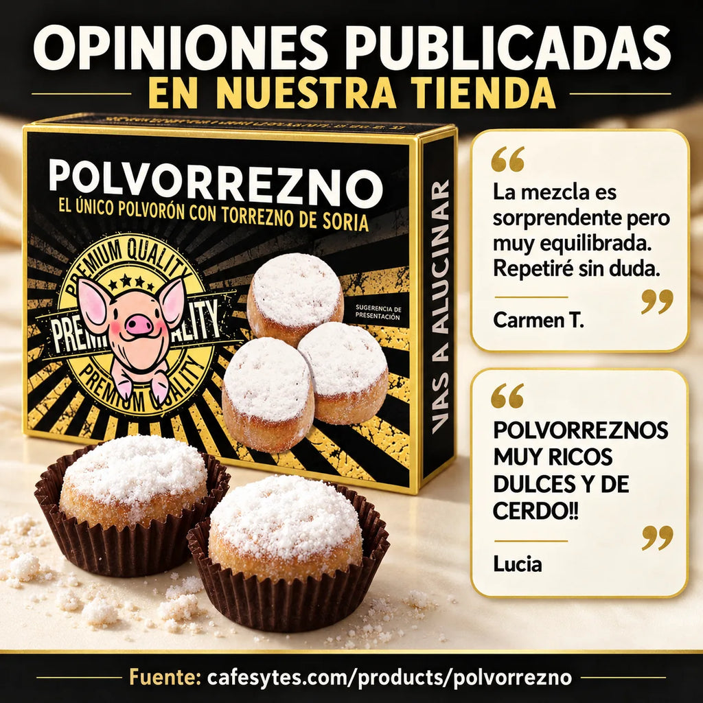 Detalle del polvorrezno con torrezno de El Beato, dulce navideño artesano