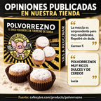 Detalle del polvorrezno con torrezno de El Beato, dulce navideño artesano