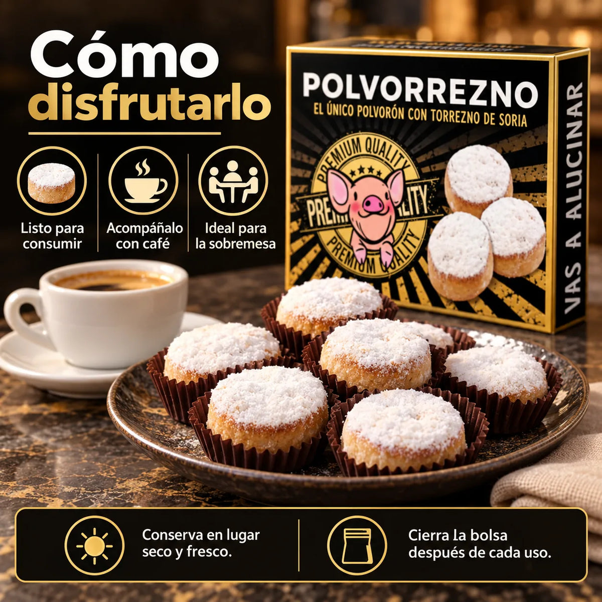 Polvorreznos El Beato, polvorones con torrezno para Navidad