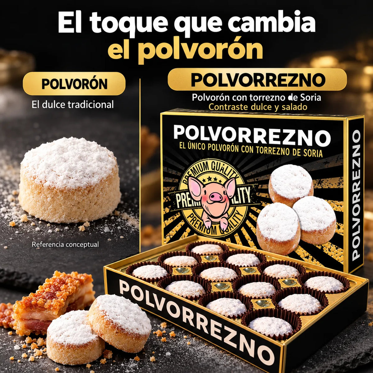 Polvorrezno artesano con torrezno del Burgo de Osma, Soria