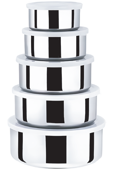 Set de 5 Recipientes de Acero Inox  (SOLO ONLINE)