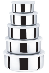 Set de 5 Recipientes de Acero Inox  (SOLO ONLINE)