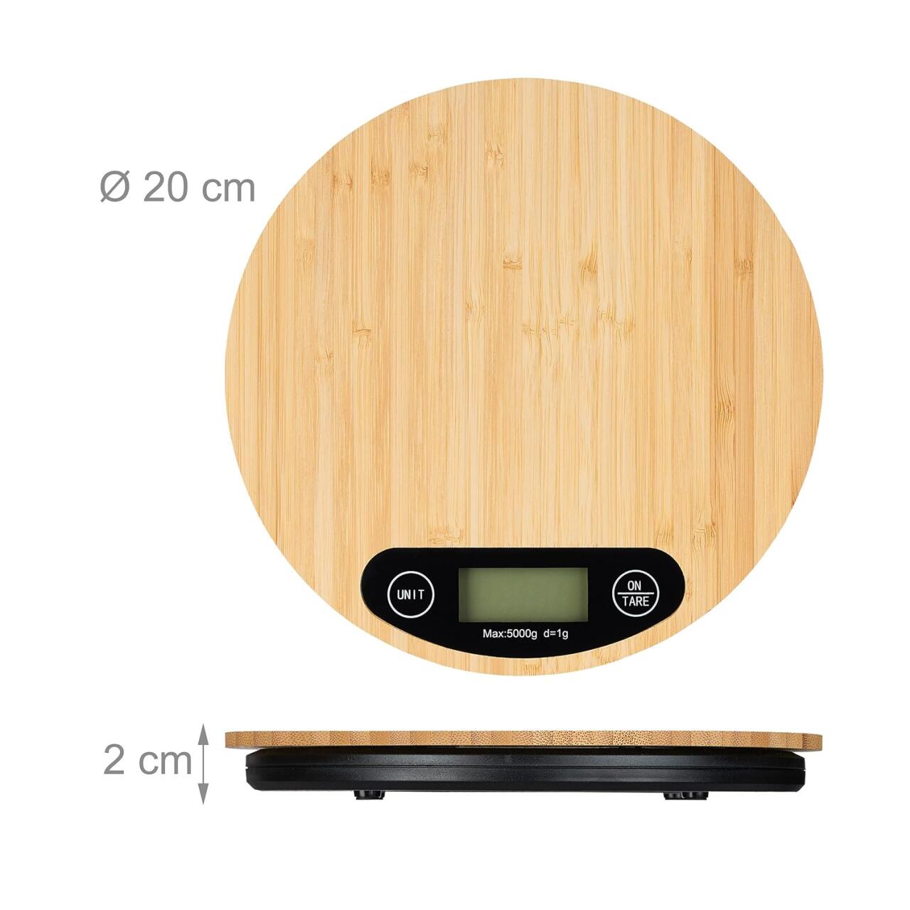 Balanza de Cocina Digital en Bambú  (SOLO ONLINE)