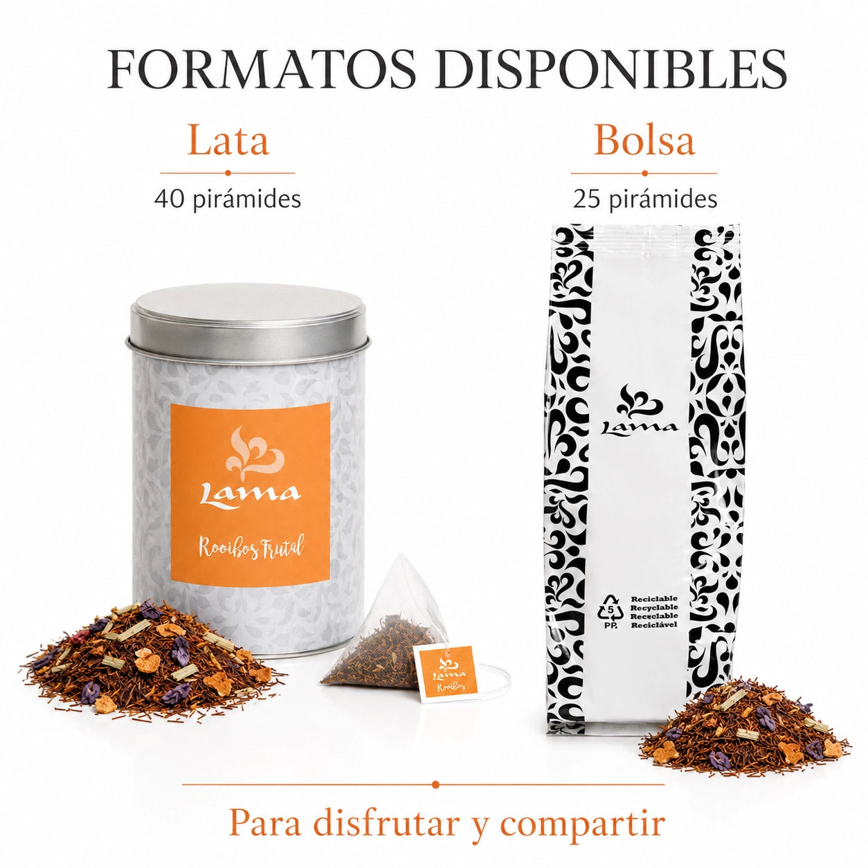 Rooibos Frutal Lama en pirámides
