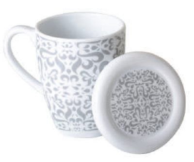 Taza Lama de Porcelana con Tapa para Té