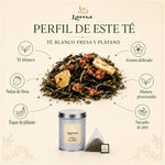 Té Blanco Fresa y Plátano Lama en pirámides